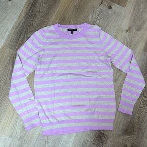 Beautiful Banana Republic Purple and Grey Rayon Blend Scallop Neck Sweater Small